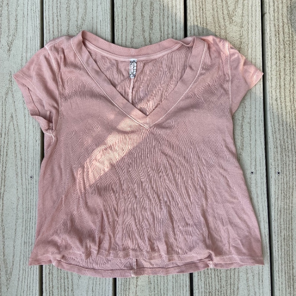Free People Every Day Tee Light Pink, Size S